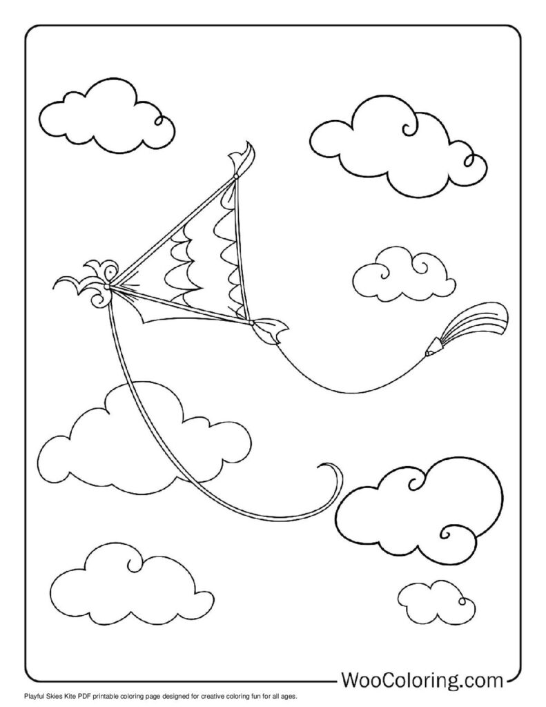 100  Kite coloring pages  Free PDF To Print  - 12