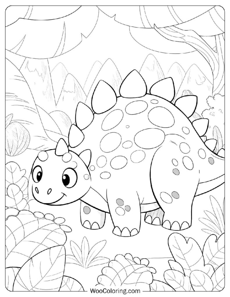 Playful Stegosaurus in Nature