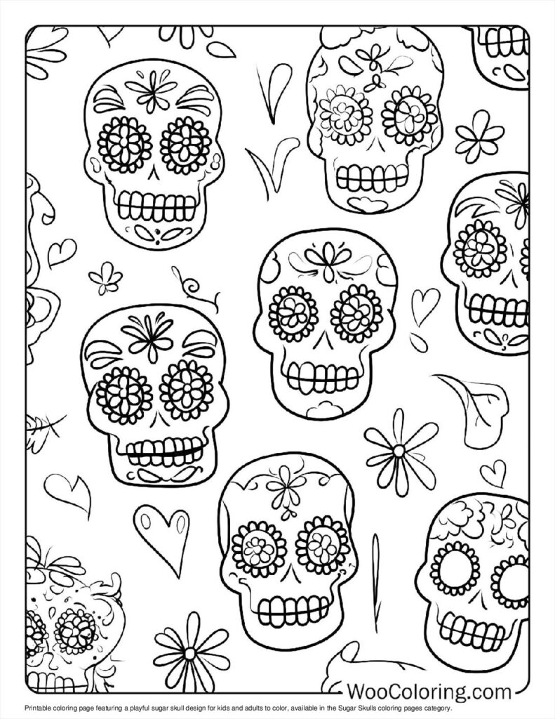 100  Sugar Skulls coloring pages  Free PDF To Print  - 96