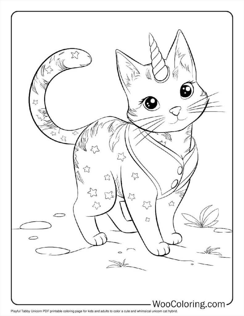 100  Unicorn Cat coloring pages  Free PDF To Print  - 9