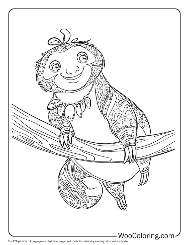 100  Sloth coloring pages  Free PDF To Print  - 1
