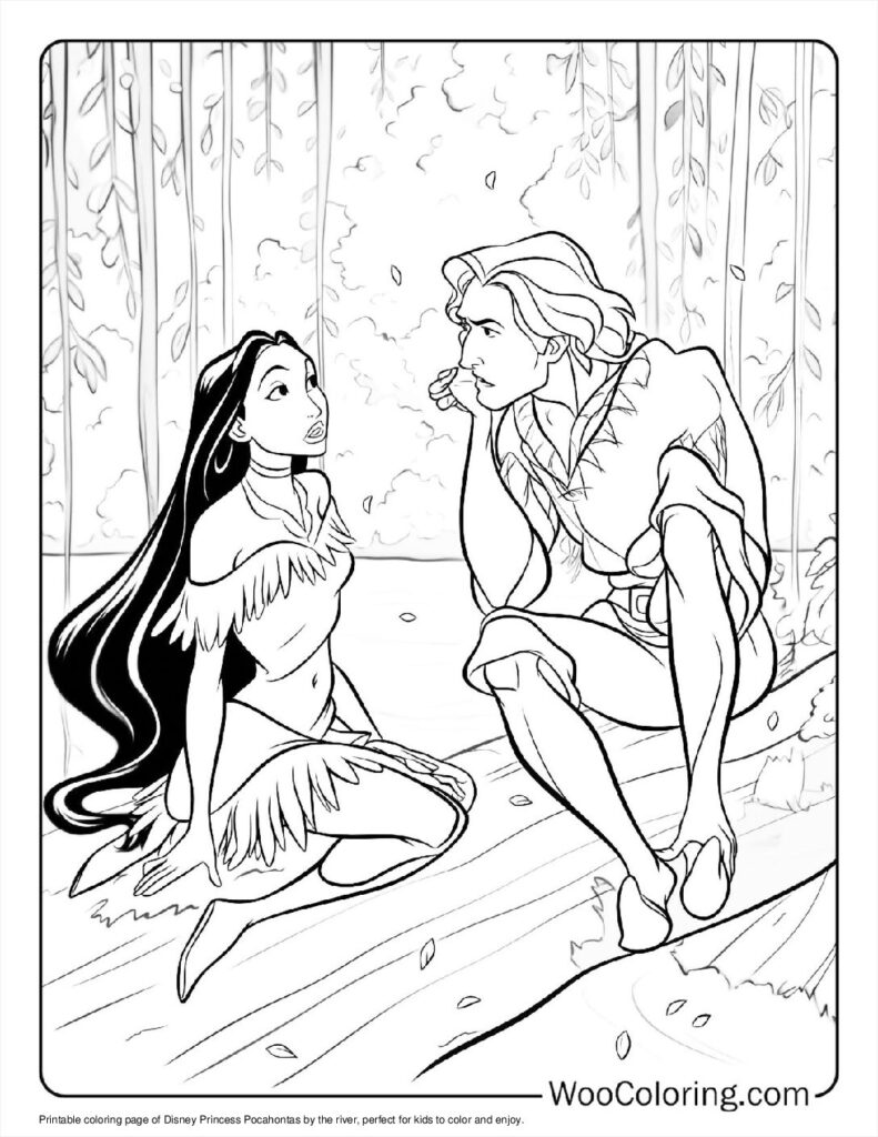 Pocahontas by the River To Color