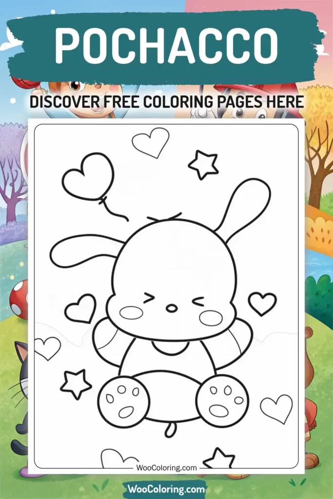 Pochacco coloring pages designs from TV Show