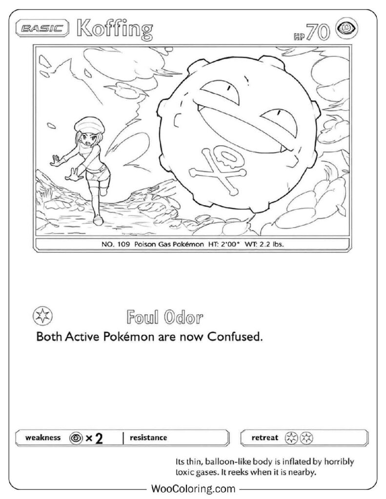 Poison Gas Pokémon Koffing Trading Card