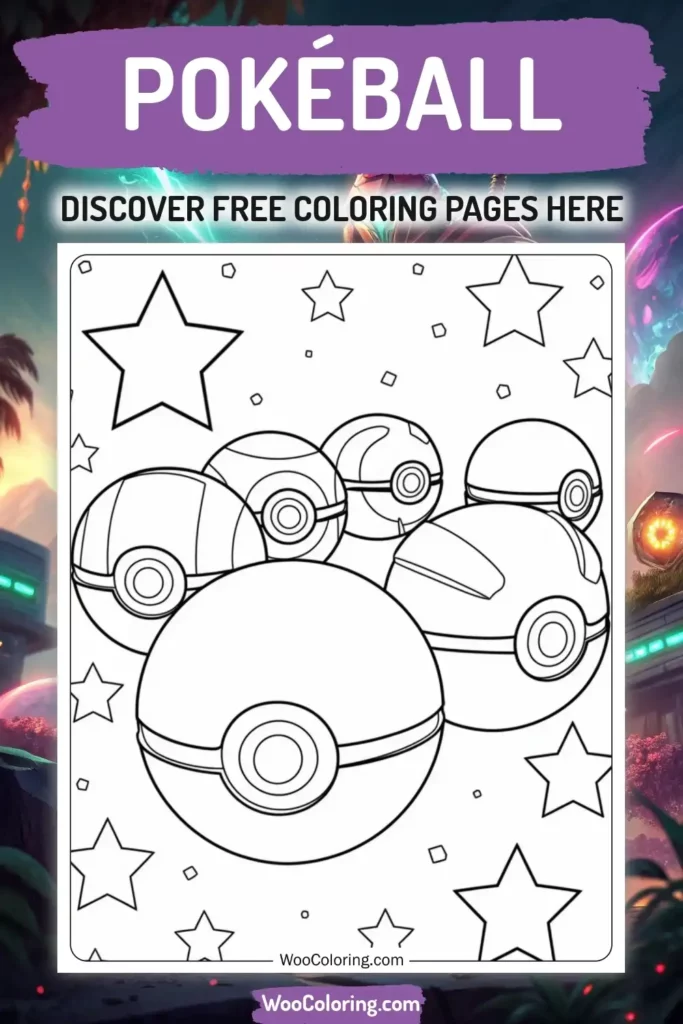 Pokéball coloring pages designs from video game