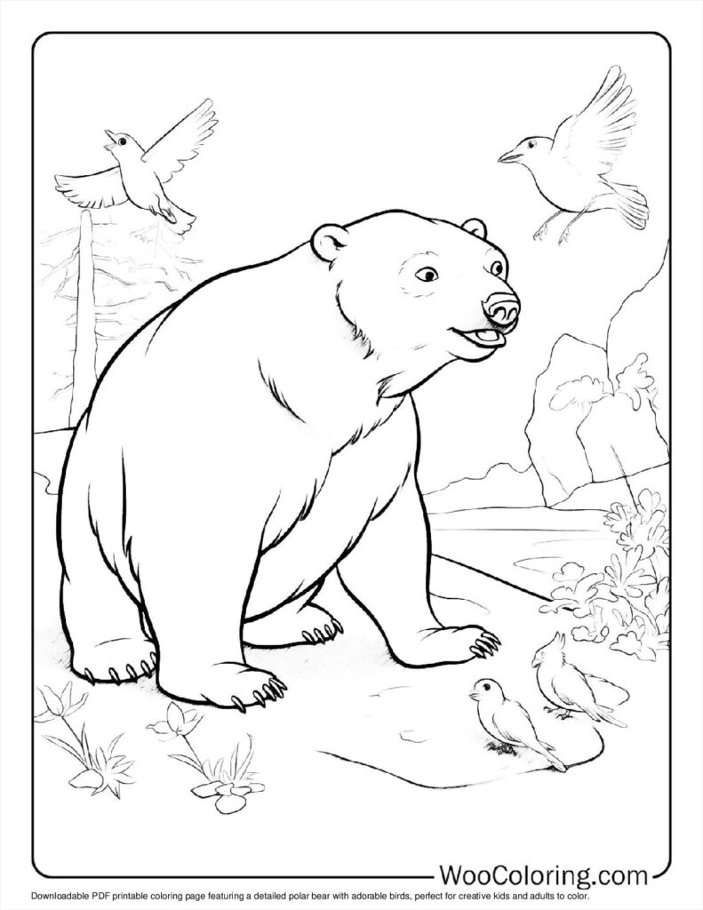 100  Polar Bear coloring pages  Free PDF To Print  - 79