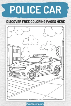 Police Car coloring pages designs for boys