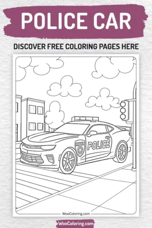 Police Car coloring pages designs for kids