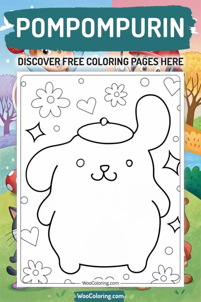 Pompompurin coloring pages designs from TV Show