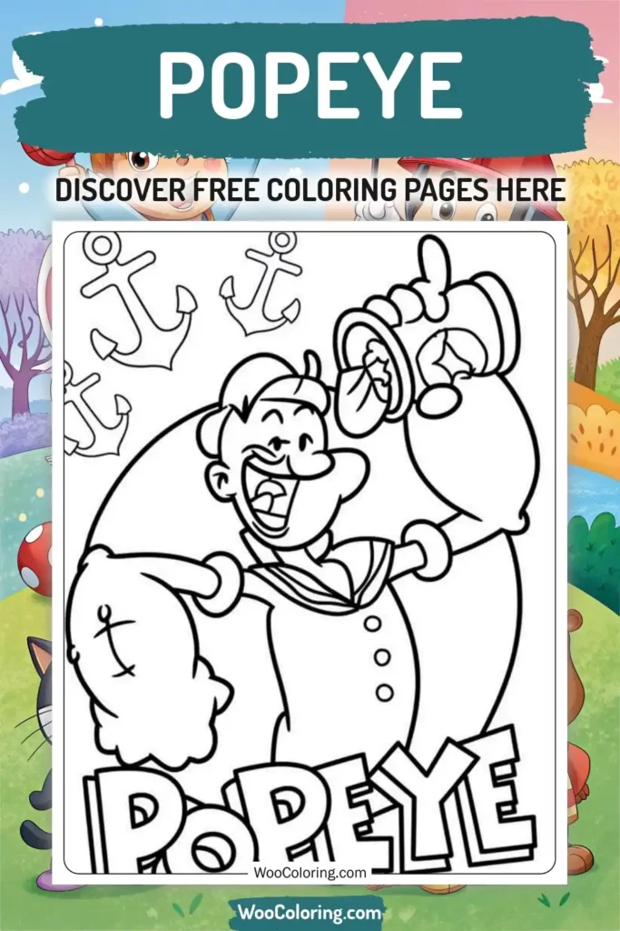 Popeye coloring pages designs from TV Show