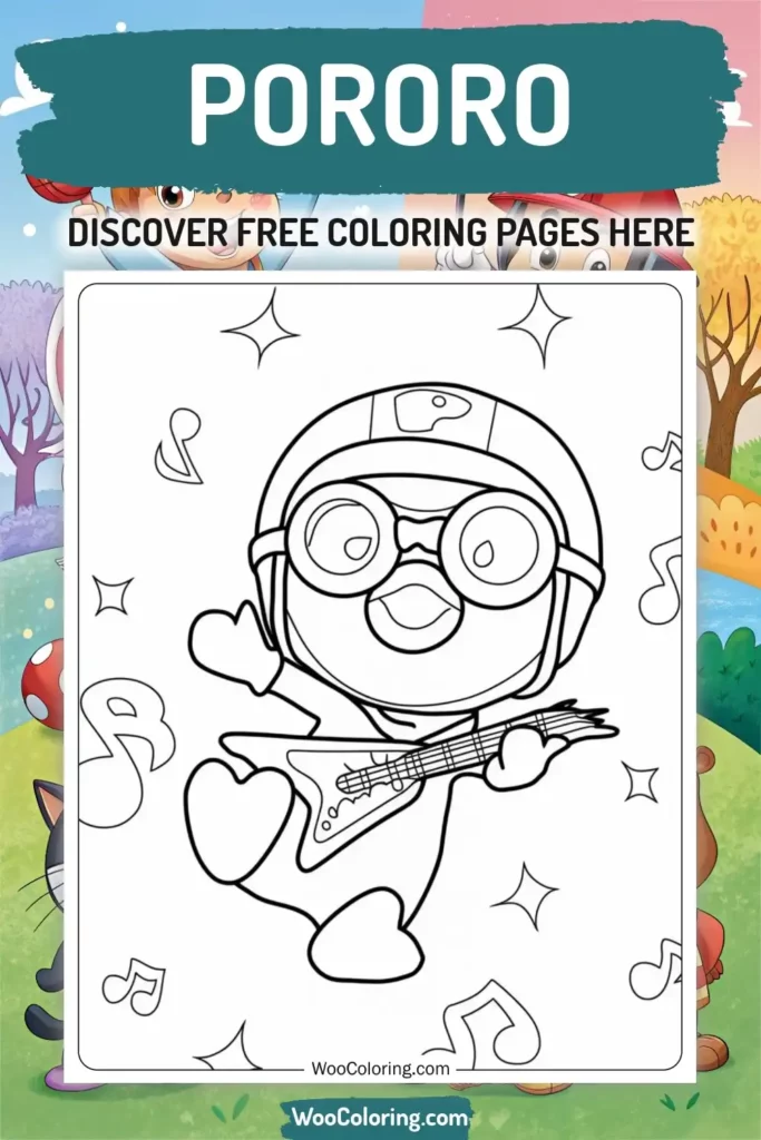 Pororo coloring pages designs from TV Show