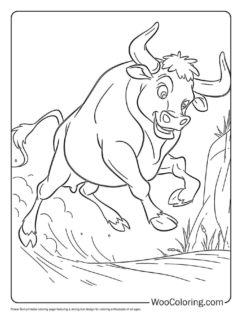 100  Bull coloring pages  Free PDF To Print  - 1
