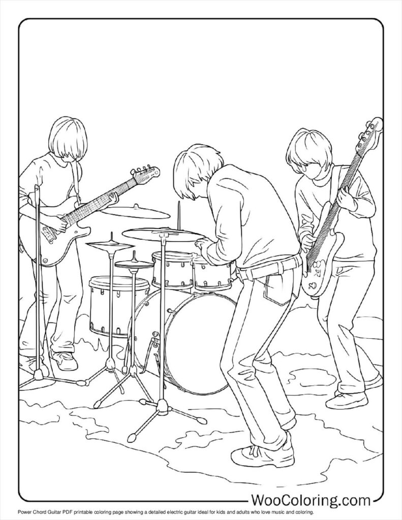 100  Guitar coloring pages  Free PDF To Print  - 93