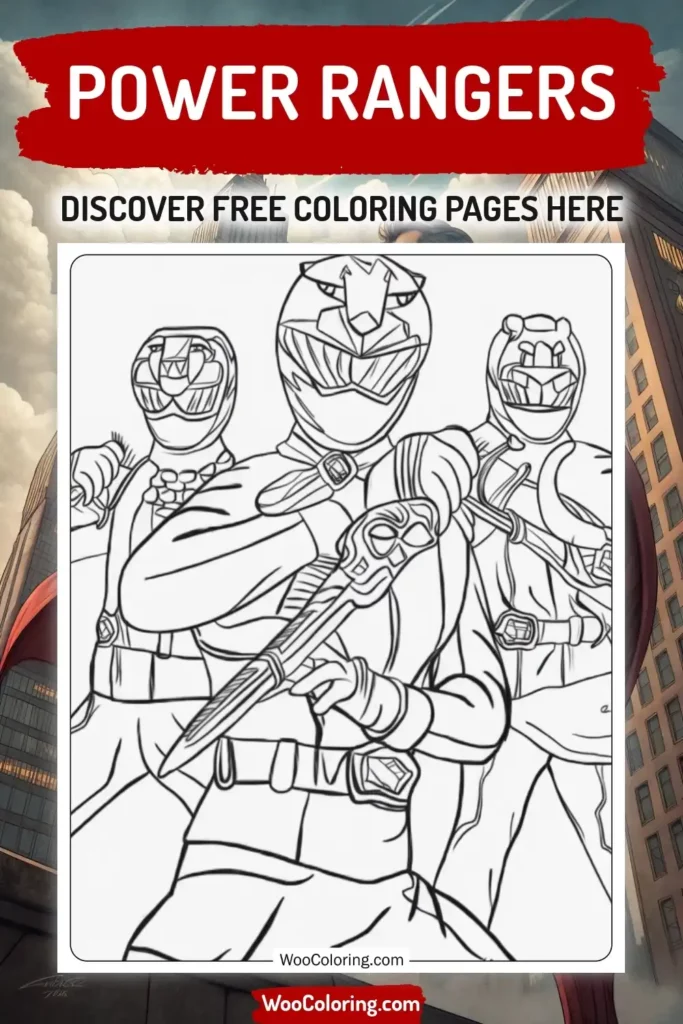 Power Rangers coloring pages designs with superhero