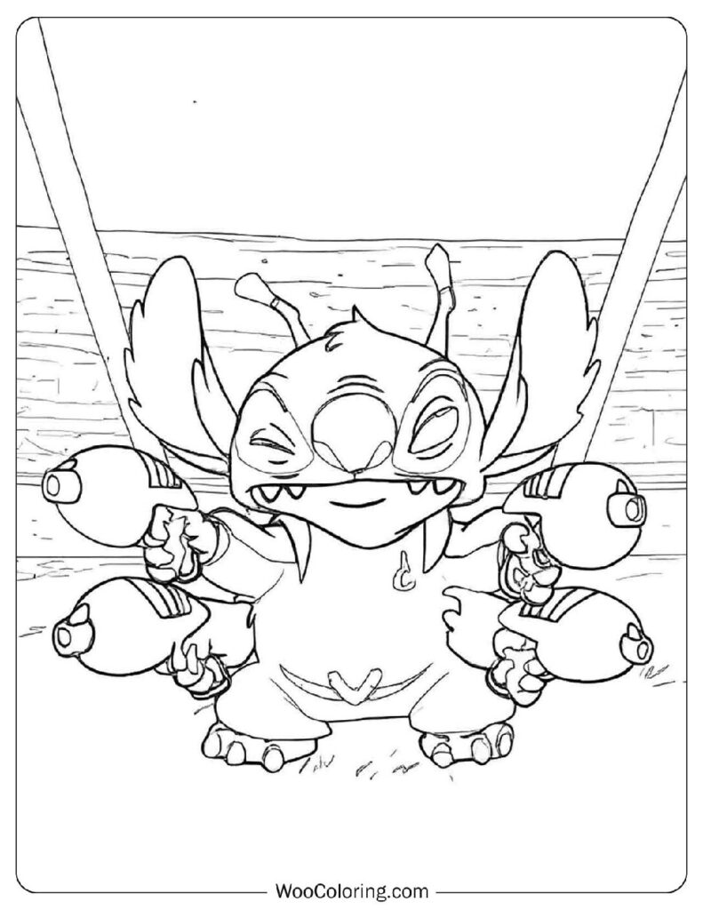 Powerful Leroy with Four Laser Blasters Coloring Page for Kids