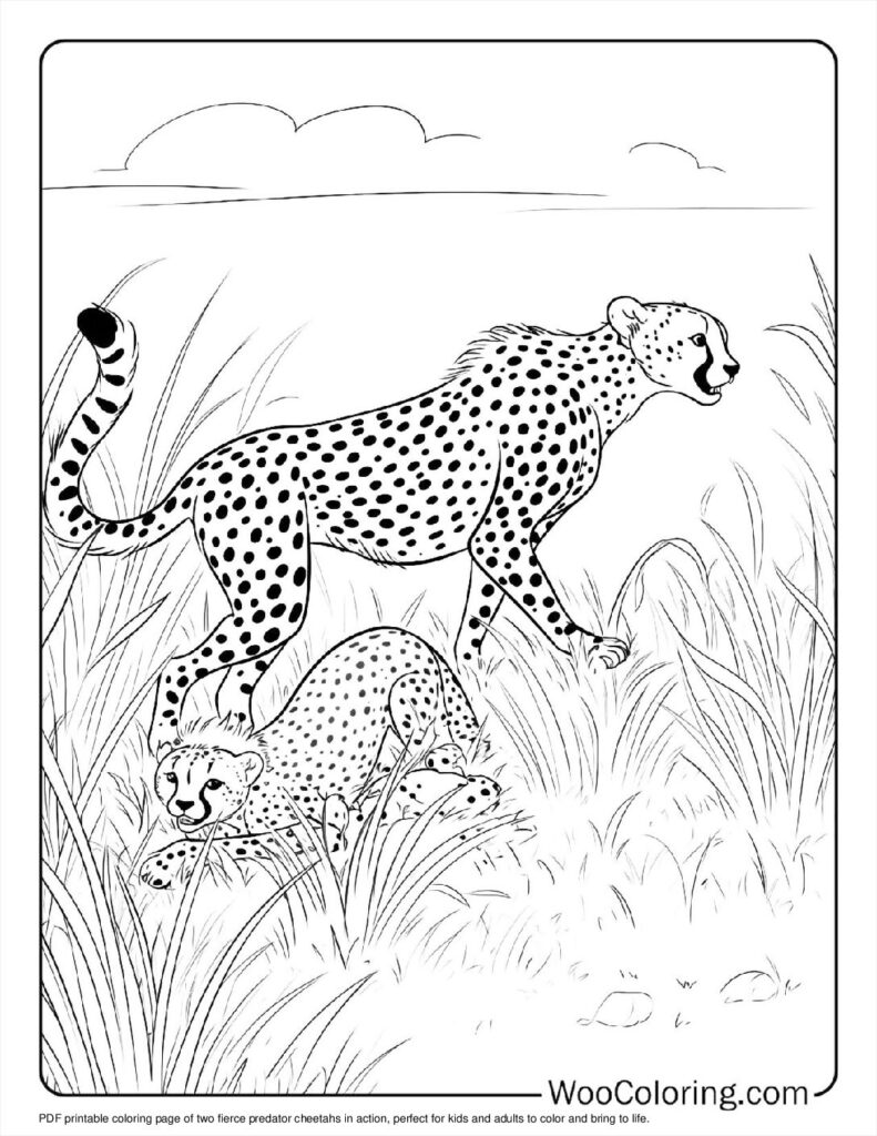 100  Cheetah coloring pages  Free PDF To Print  - 82