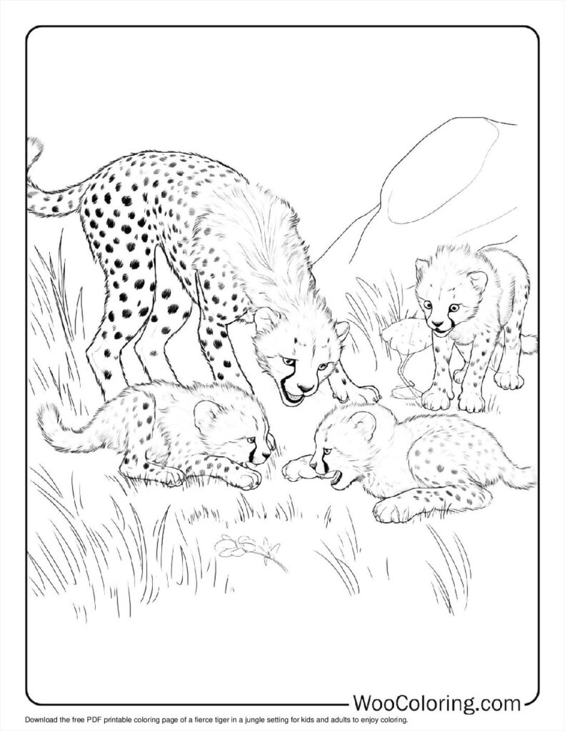 100  Cheetah coloring pages  Free PDF To Print  - 5