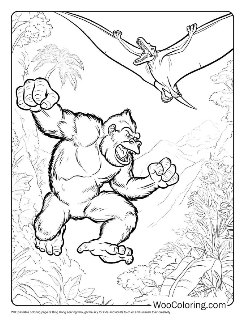 100  King Kong coloring pages  Free PDF To Print  - 19