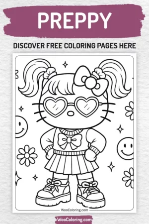 Preppy coloring pages designs for kids