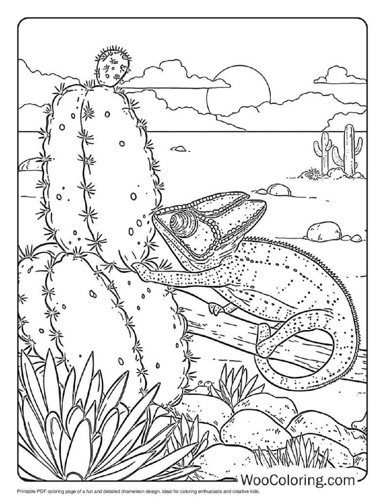 100  Chameleon coloring pages  Free PDF To Print  - 50