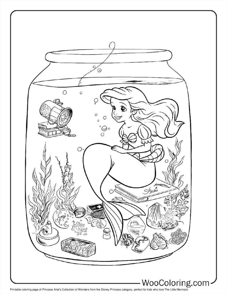 Princess Ariel's Collection of Wonders Coloring Sheet