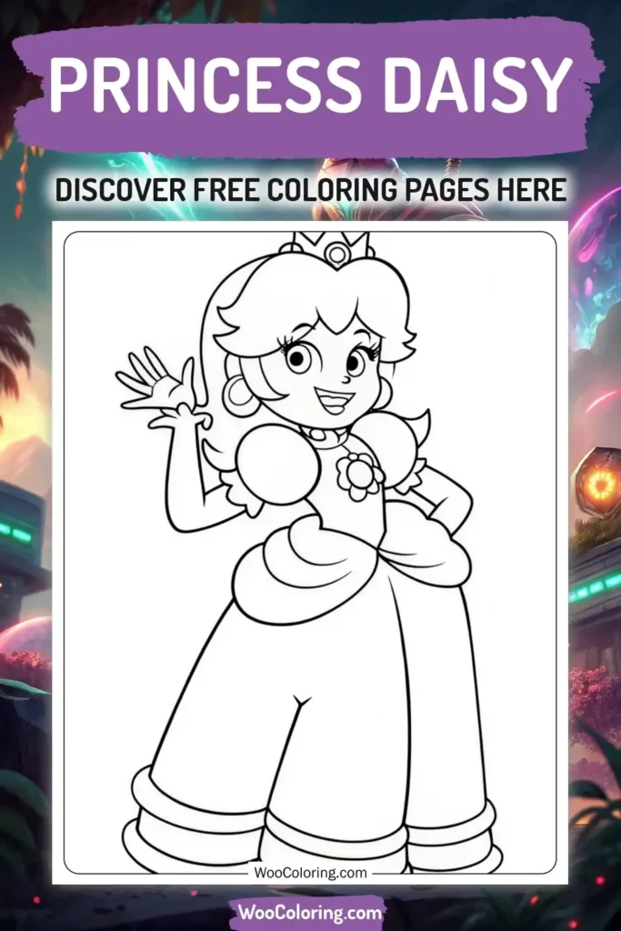 Princess Daisy coloring pages designs from video game