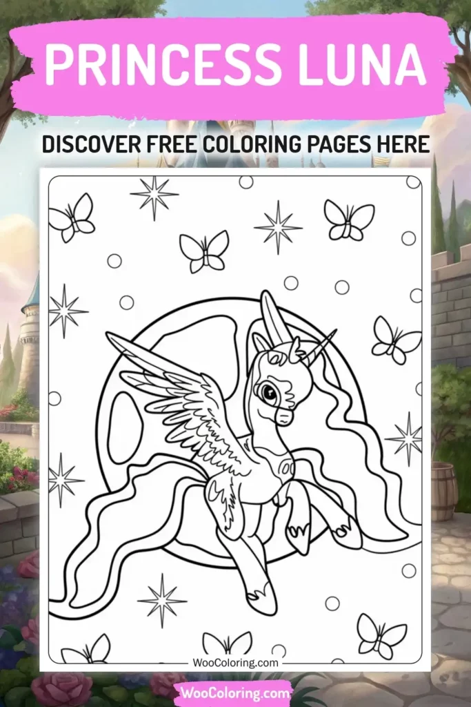 Princess Luna coloring pages designs with princess