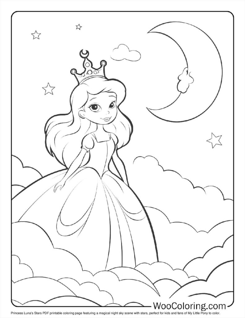 Princess Luna's Stars Coloring Page