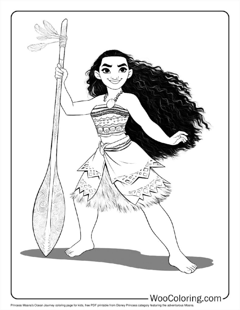 Princess Moana's Ocean Journey Coloring Sheet