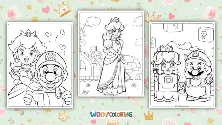 Princess Peach Coloring Pages Design Image