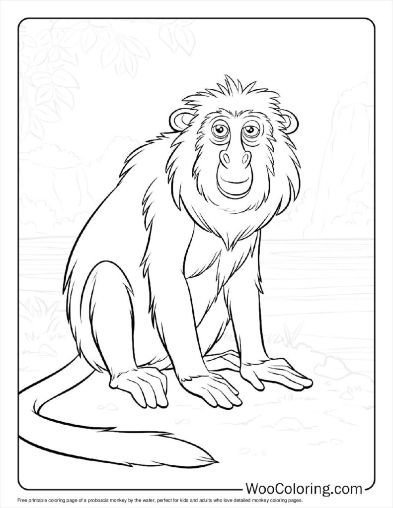 100  Monkey coloring pages  Free PDF To Print  - 9