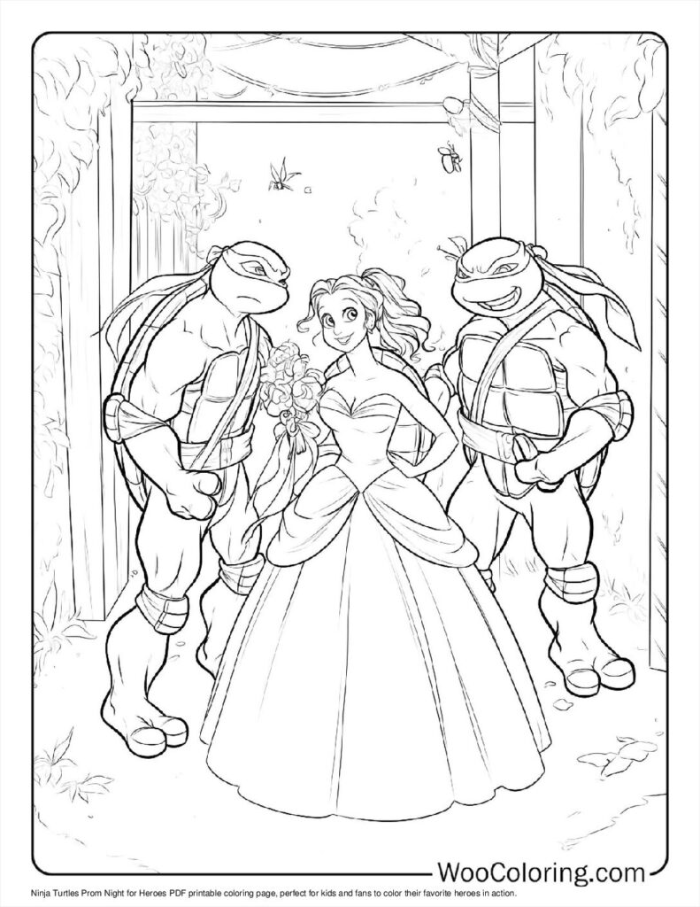 Prom Night for Heroes Coloring Sheet
