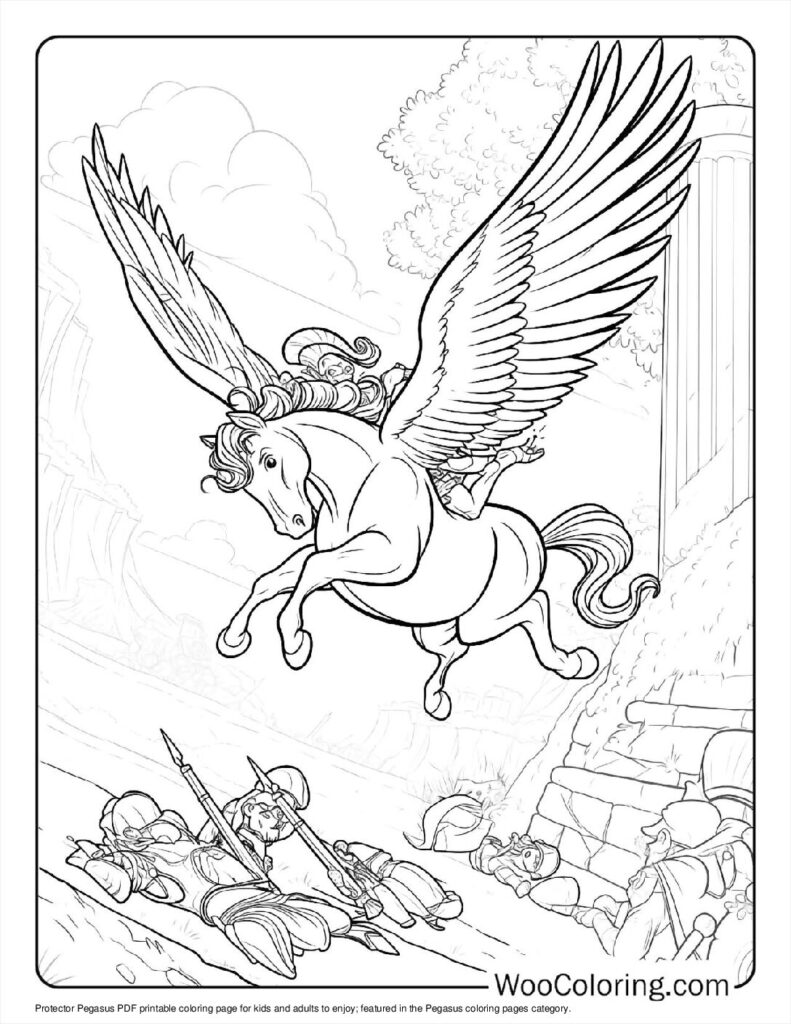 100  Pegasus coloring pages  Free PDF To Print  - 13