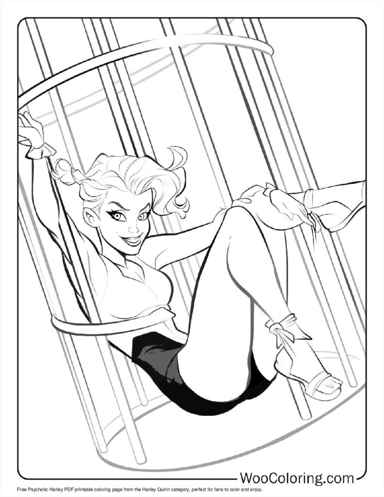 Psychotic Harley Coloring Page