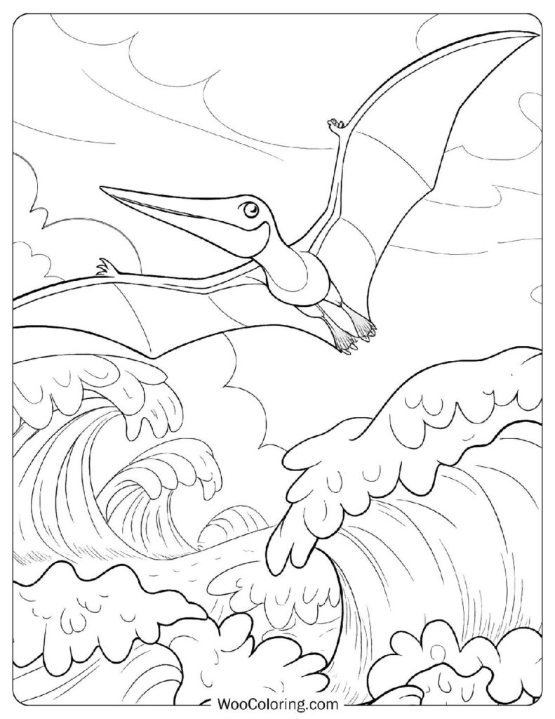 Pterodactyl Above the Ocean Waves