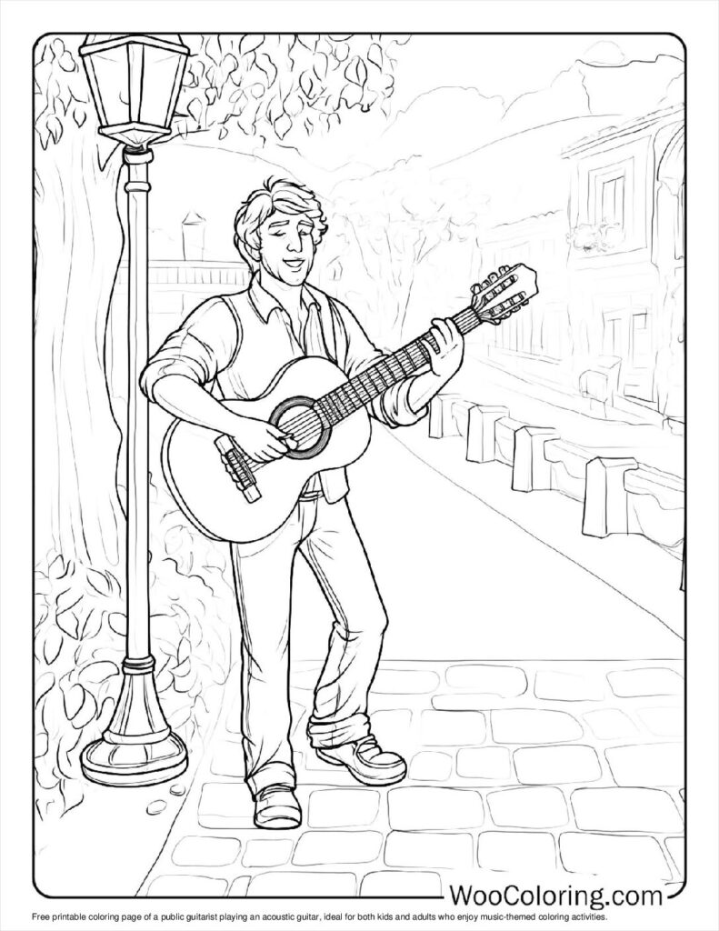 100  Guitar coloring pages  Free PDF To Print  - 32