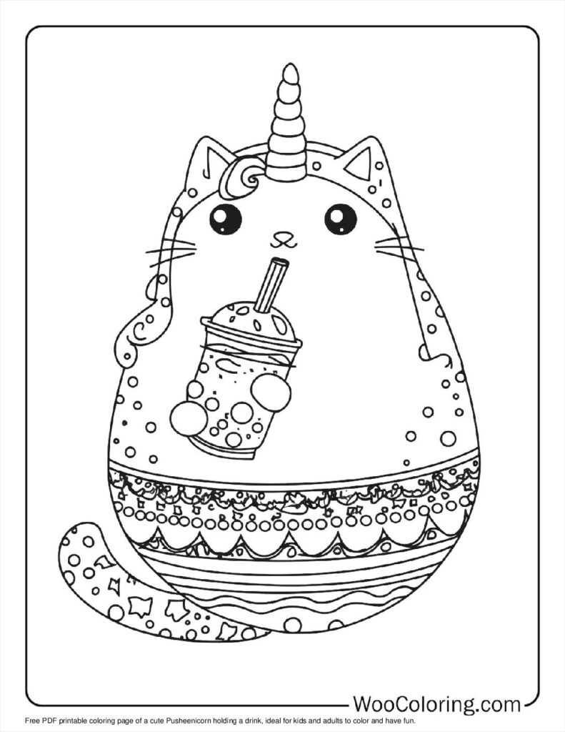 100  Unicorn Cat coloring pages  Free PDF To Print  - 89