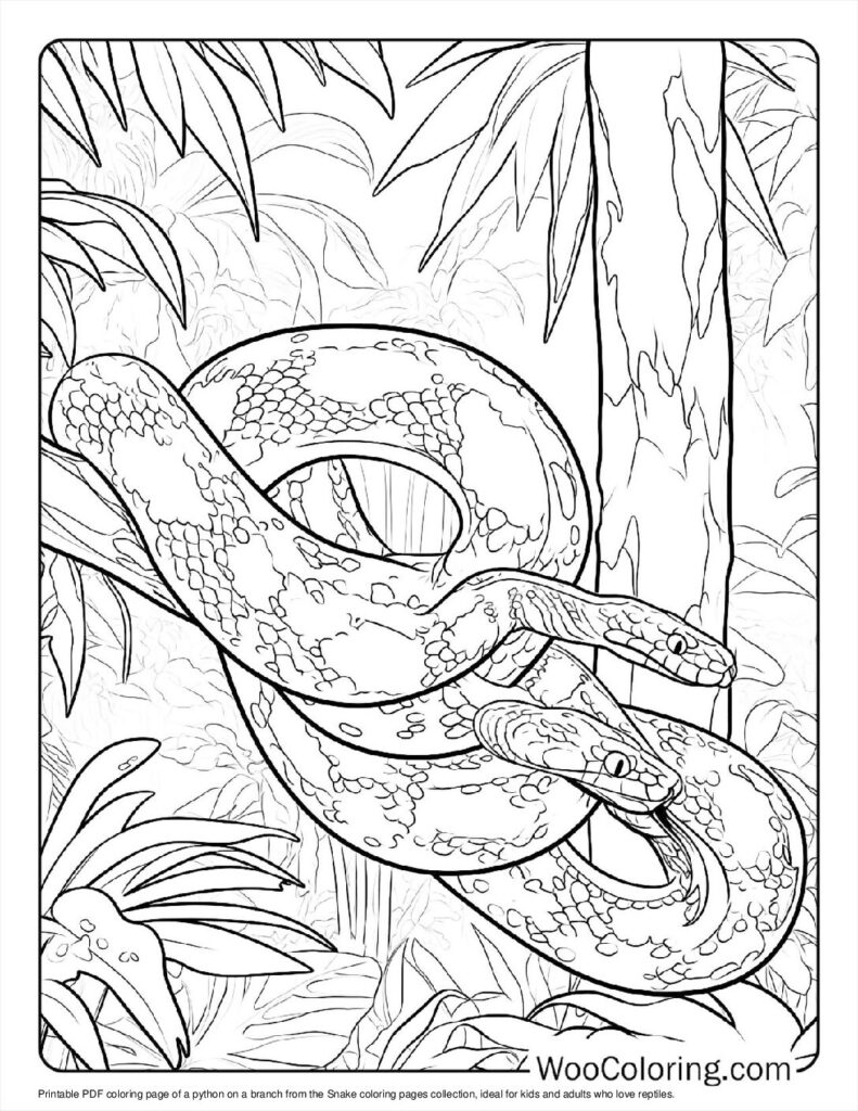 100+ Snake coloring pages (Free PDF To Print) | Woo Coloring
