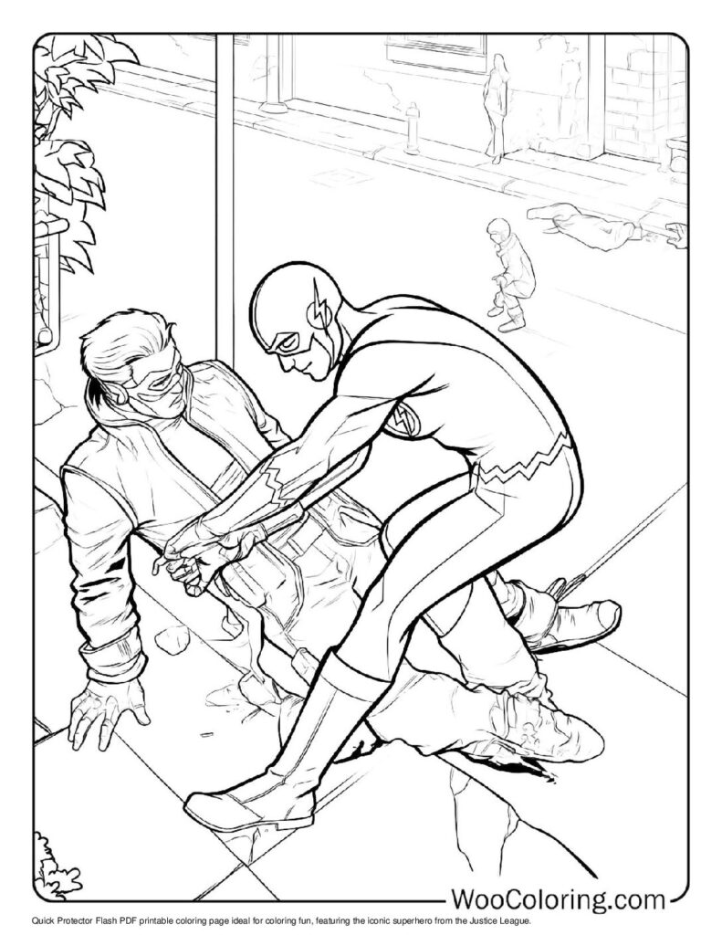 Quick Protector Flash Coloring Page