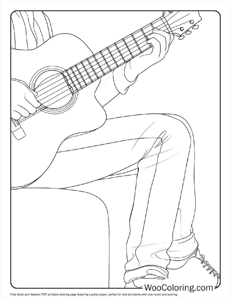 100  Guitar coloring pages  Free PDF To Print  - 58