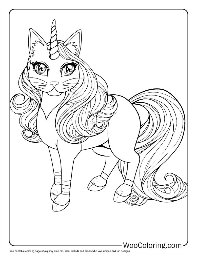 100  Unicorn Cat coloring pages  Free PDF To Print  - 91