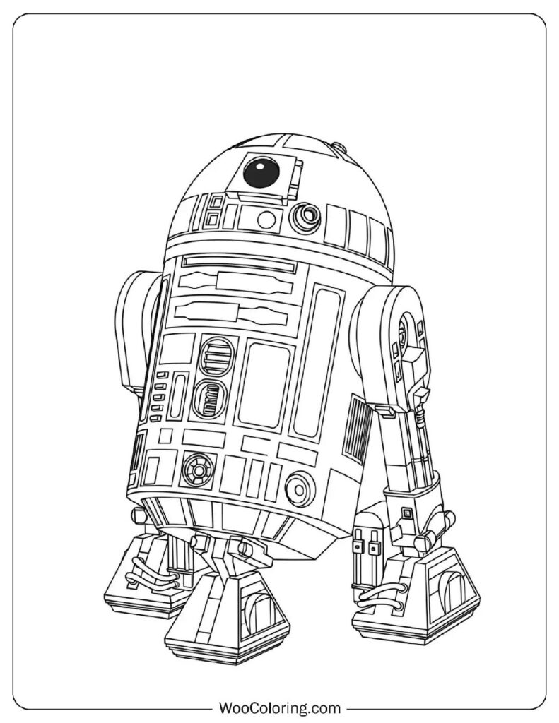R2-D2 Star Wars Robot Droid Coloring Page