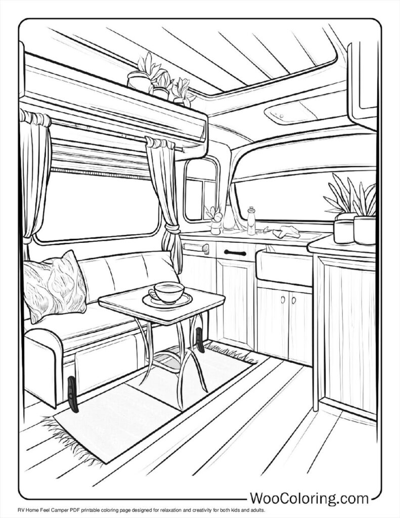 100  Camper   RV coloring pages  Free PDF To Print  - 92