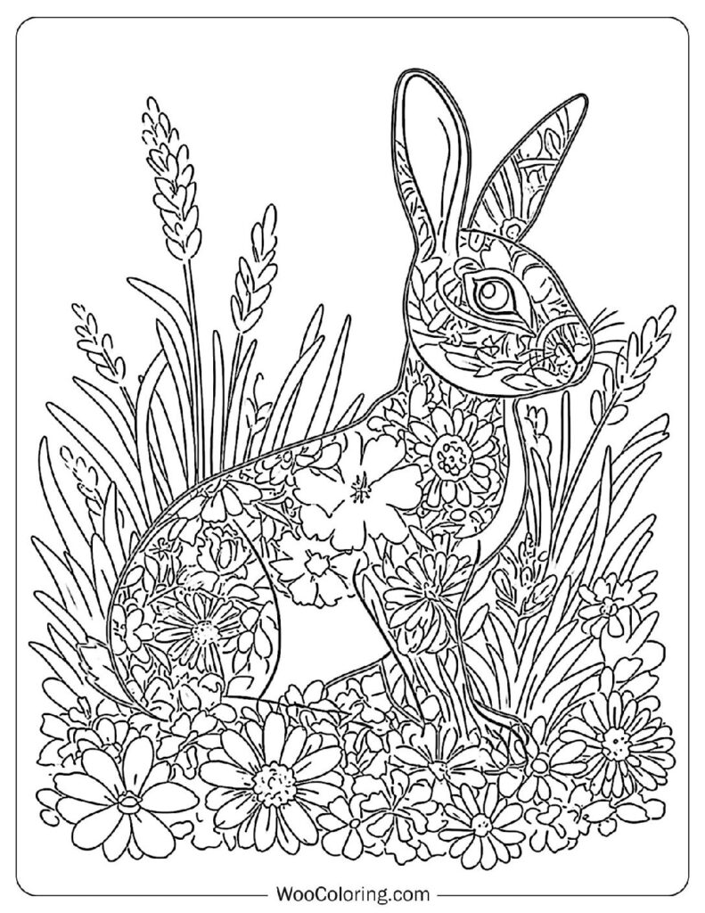 Rabbit Among Flowers