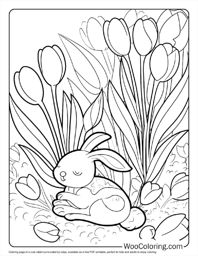 100  Tulip coloring pages  Free PDF To Print  - 46