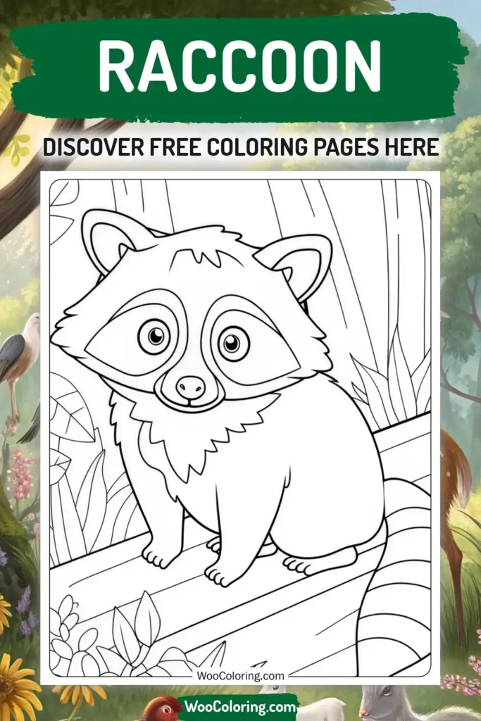 Raccoon coloring pages designs from animal