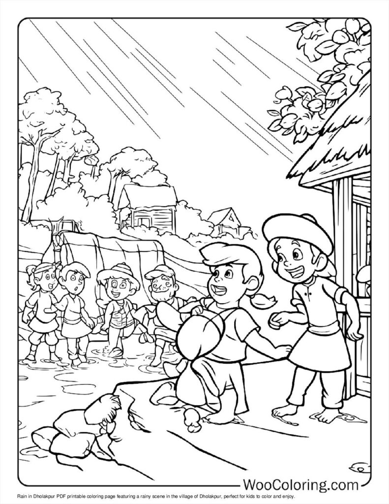100  Rain coloring pages  Free PDF To Print  - 84