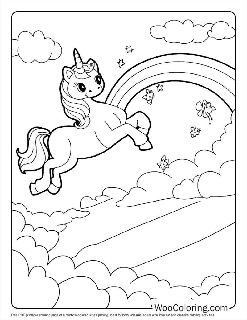 100  Unicorn Cat coloring pages  Free PDF To Print  - 46