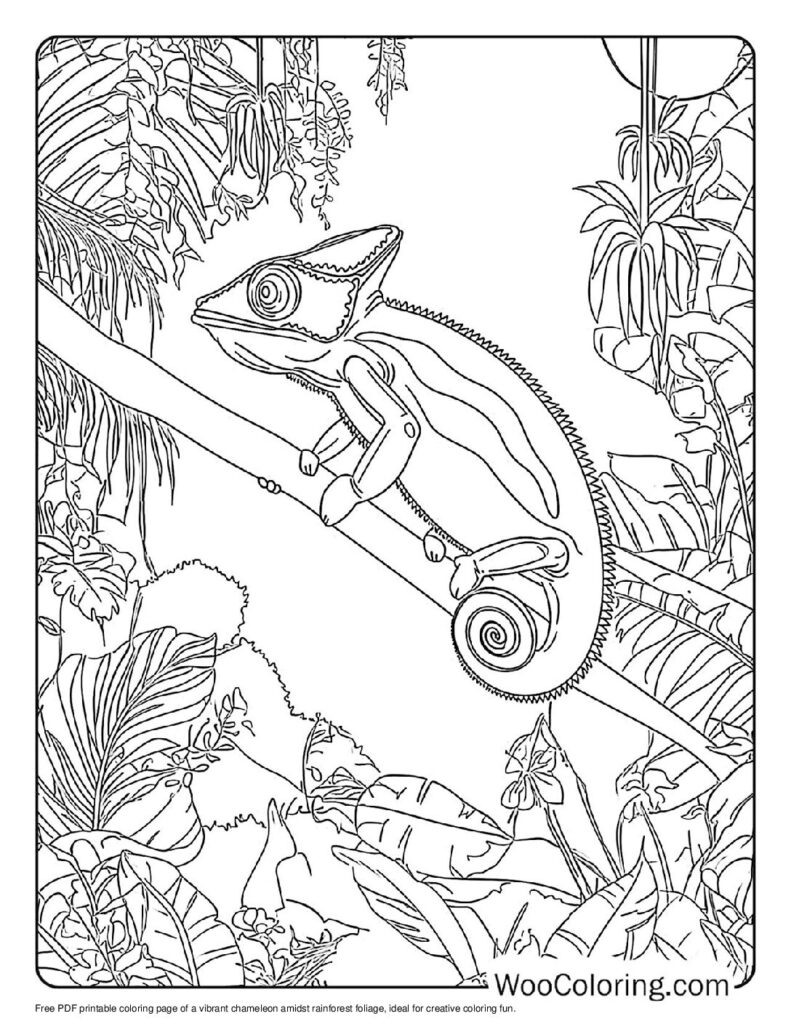 100  Chameleon coloring pages  Free PDF To Print  - 60