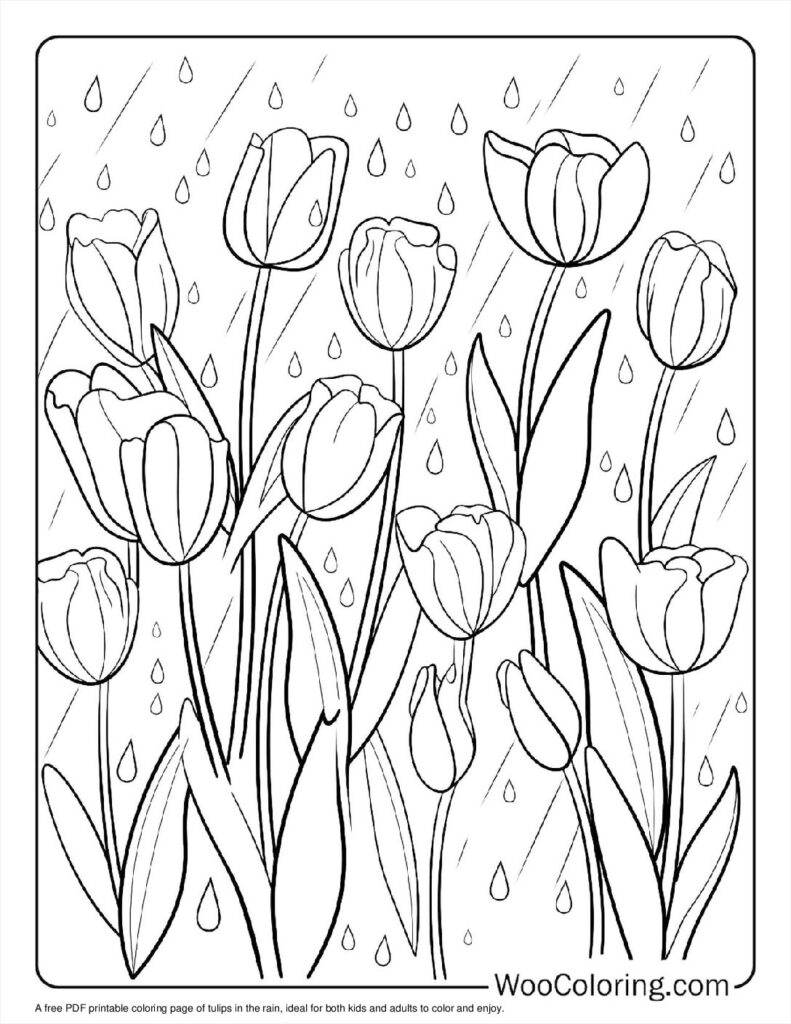 100  Tulip coloring pages  Free PDF To Print  - 98